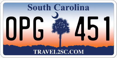 SC license plate OPG451