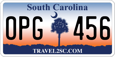 SC license plate OPG456