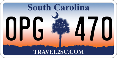 SC license plate OPG470
