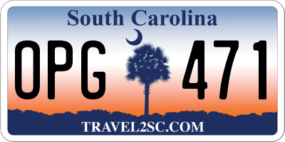 SC license plate OPG471