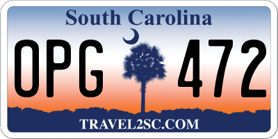 SC license plate OPG472