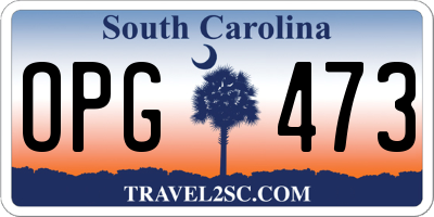 SC license plate OPG473