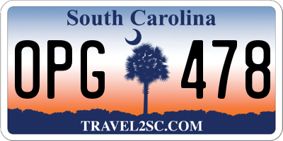SC license plate OPG478