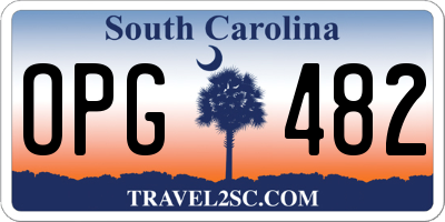 SC license plate OPG482