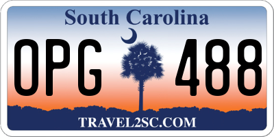 SC license plate OPG488