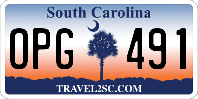 SC license plate OPG491