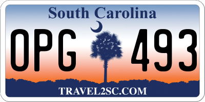 SC license plate OPG493