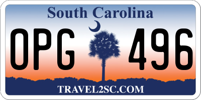 SC license plate OPG496