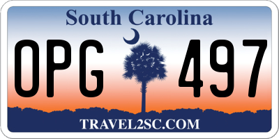 SC license plate OPG497