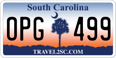 SC license plate OPG499