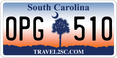 SC license plate OPG510