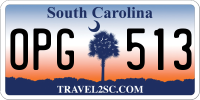 SC license plate OPG513
