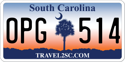 SC license plate OPG514