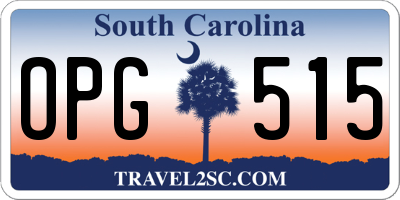 SC license plate OPG515