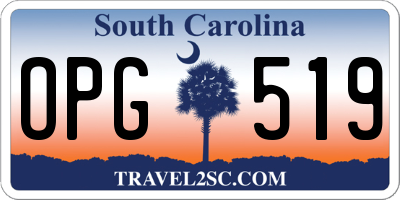 SC license plate OPG519