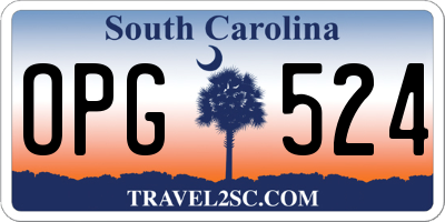 SC license plate OPG524