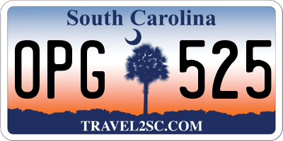 SC license plate OPG525