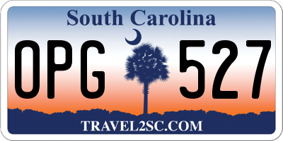 SC license plate OPG527