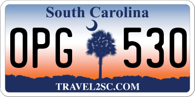 SC license plate OPG530