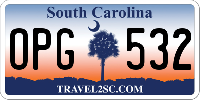 SC license plate OPG532