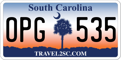 SC license plate OPG535