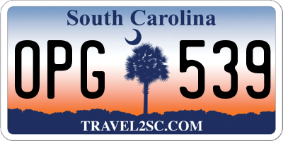 SC license plate OPG539