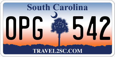 SC license plate OPG542