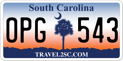 SC license plate OPG543