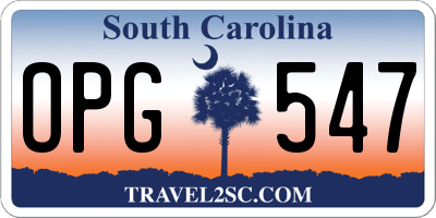 SC license plate OPG547