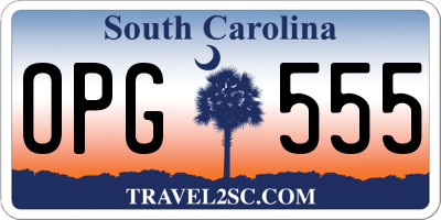 SC license plate OPG555