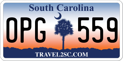 SC license plate OPG559