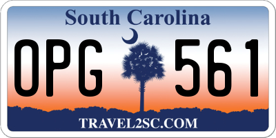 SC license plate OPG561