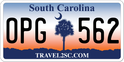 SC license plate OPG562