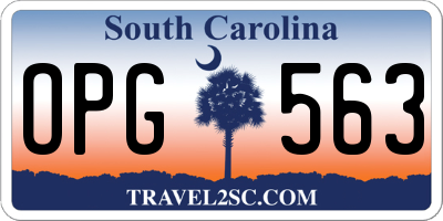 SC license plate OPG563
