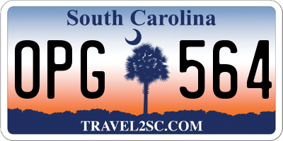 SC license plate OPG564