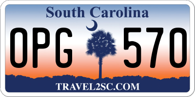 SC license plate OPG570