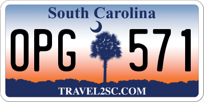 SC license plate OPG571