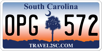 SC license plate OPG572