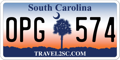 SC license plate OPG574