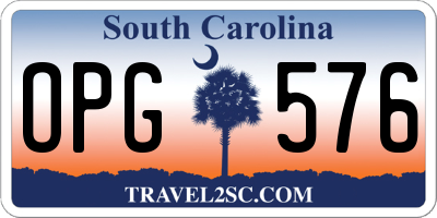 SC license plate OPG576