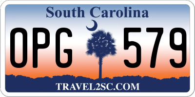 SC license plate OPG579