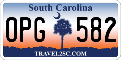 SC license plate OPG582
