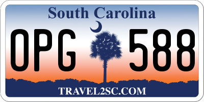 SC license plate OPG588