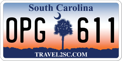 SC license plate OPG611