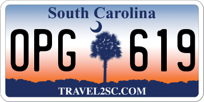SC license plate OPG619