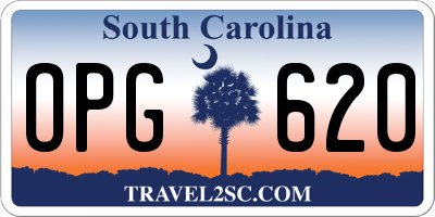 SC license plate OPG620