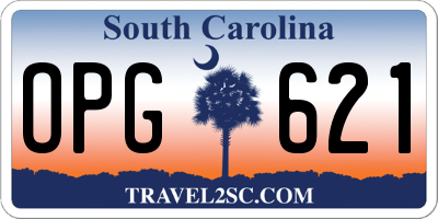 SC license plate OPG621