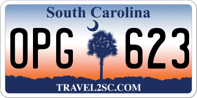 SC license plate OPG623