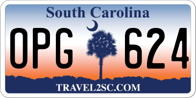 SC license plate OPG624