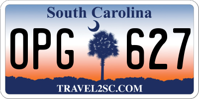 SC license plate OPG627